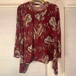 Altar'd State Paisley‎ Maroon Blouse Top Small